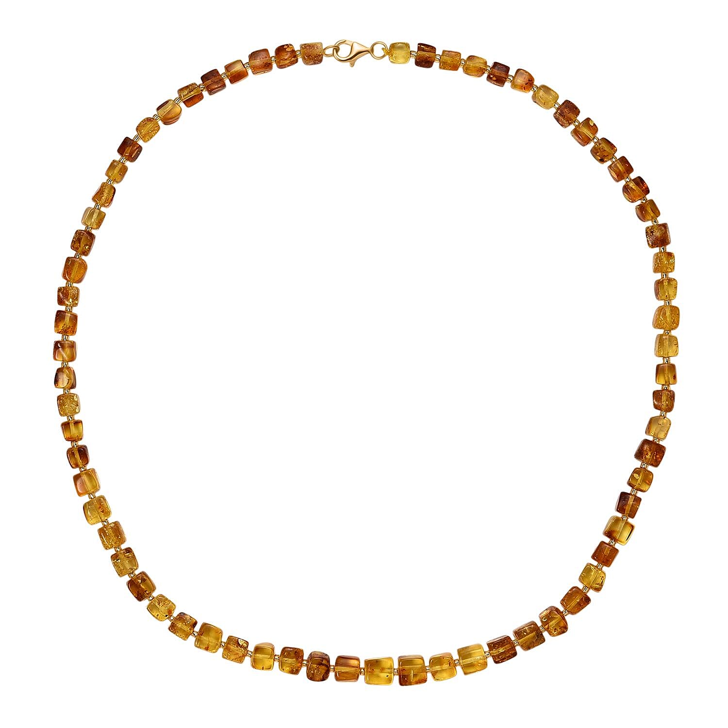 D'Joy Baltic Amber 65.00 ctw Necklace in Sterling Silver (20 Inches)