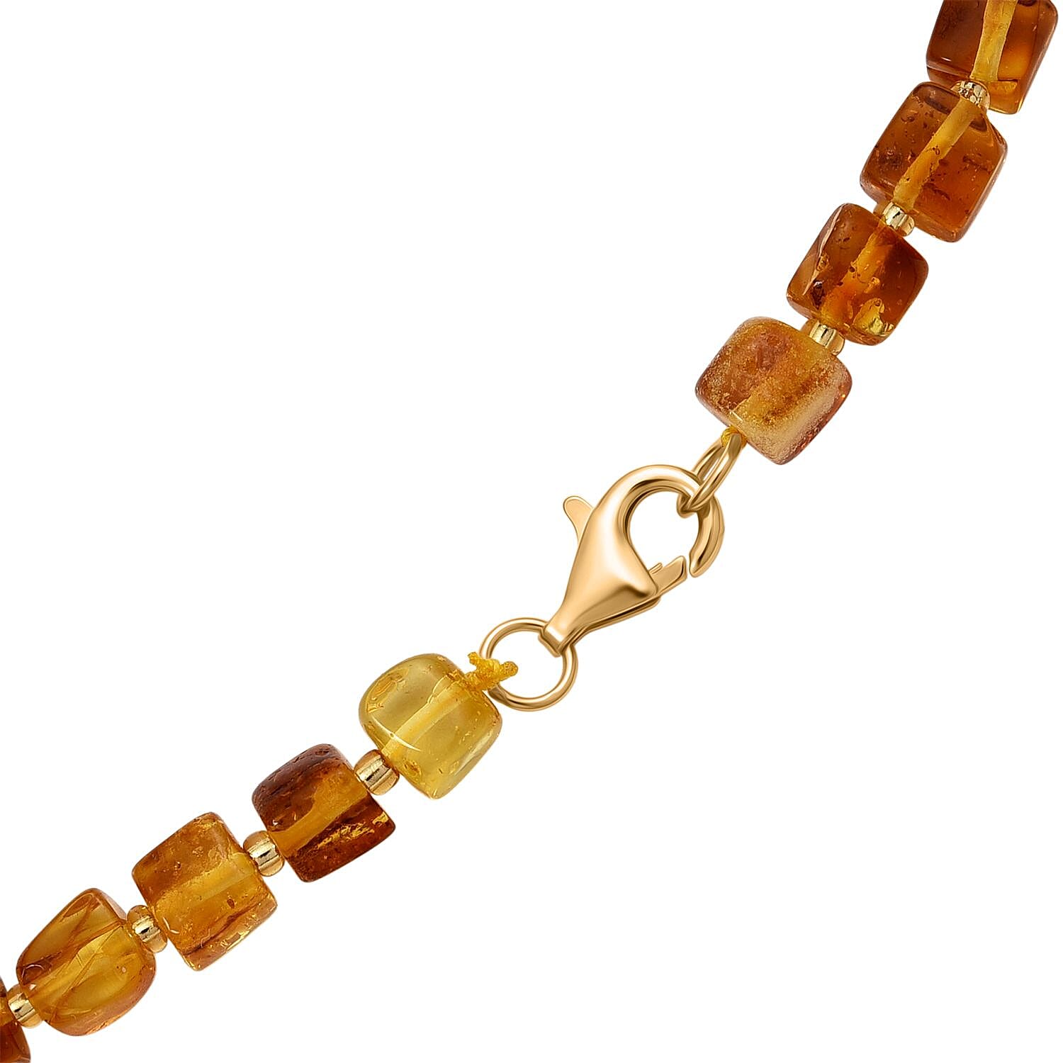 D'Joy Baltic Amber 65.00 ctw Necklace in Sterling Silver (20 Inches)