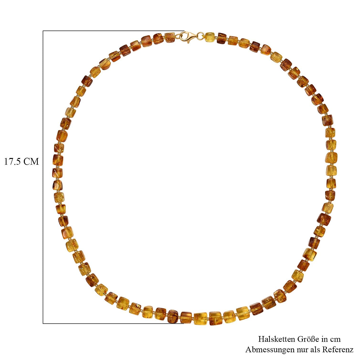 D'Joy Baltic Amber 65.00 ctw Necklace in Sterling Silver (20 Inches)