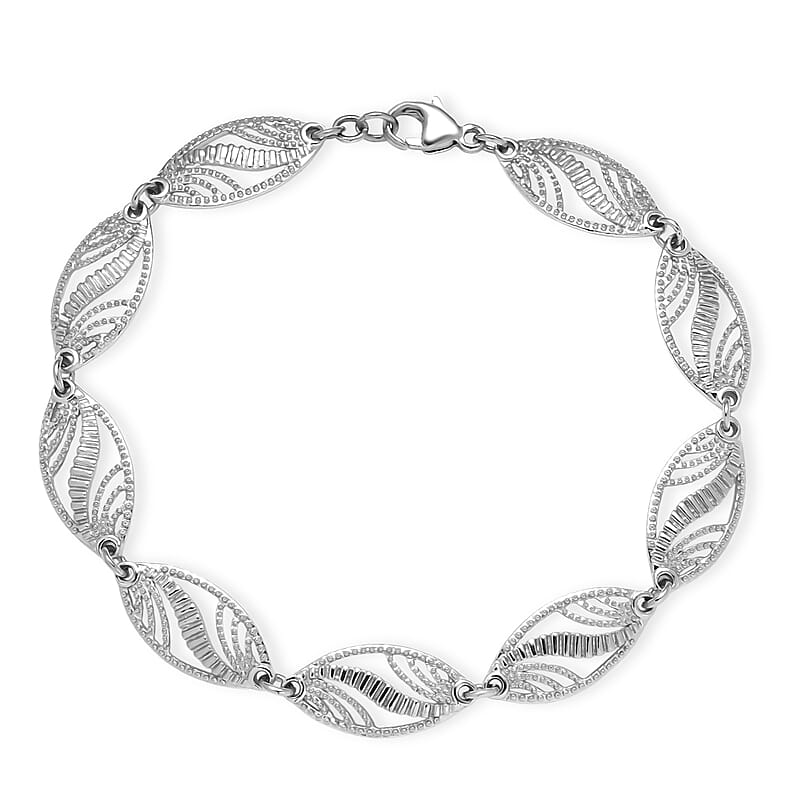 Rhapsody Leaf Whisper Bracelet in 950 Platinum (6.50 In) 10.60 Grams