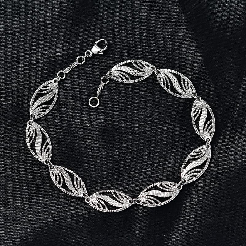 Rhapsody Leaf Whisper Bracelet in 950 Platinum (6.50 In) 10.60 Grams