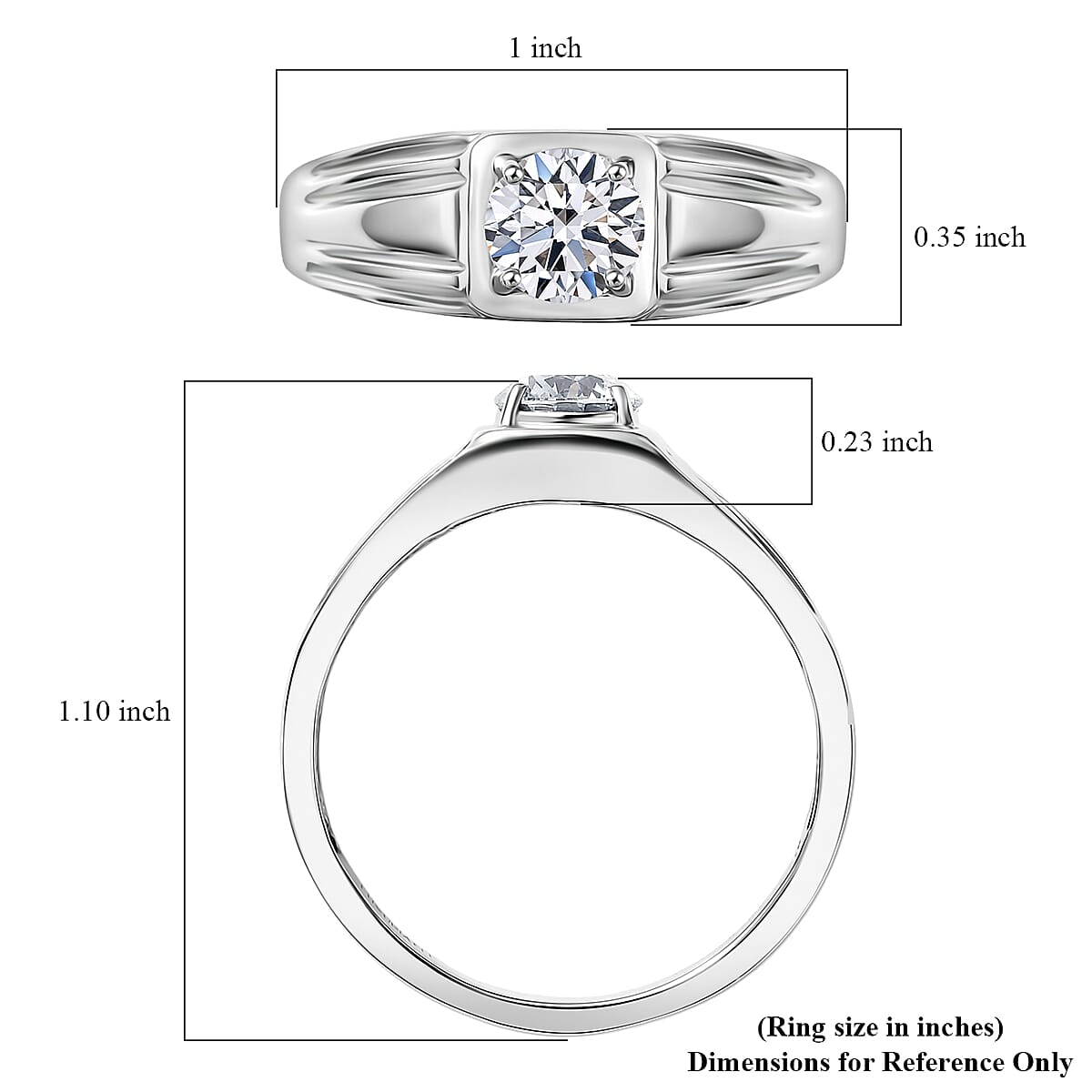950 Palladium Luxuriant Lab Grown Diamond (G-H, SI) Men's Ring (Size 10.0) (4.90 g) 1.00 ctw image number 5