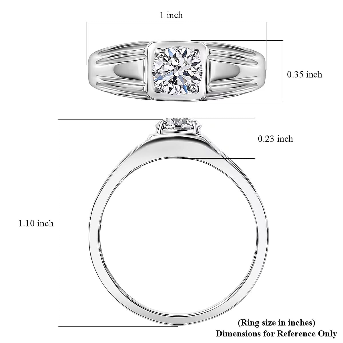 Luxuriant Lab Grown Diamond G-H SI 1.00 ctw  Men's Ring in 950 Palladium (Size 11.0) 4.70 Grams (Del. in 10-12 Days)  image number 6