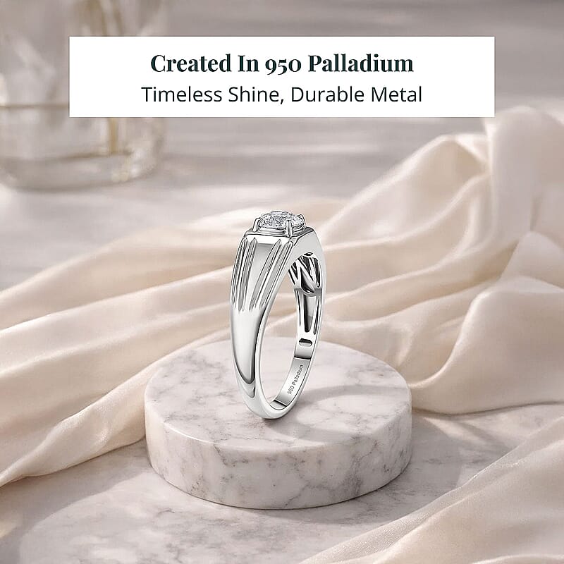 Luxuriant Lab Grown Diamond Men's Ring in 950 Palladium 1.00 ctw (Size 12.0)