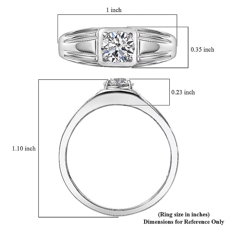 Luxuriant Lab Grown Diamond Men's Ring in 950 Palladium 1.00 ctw (Size 12.0)
