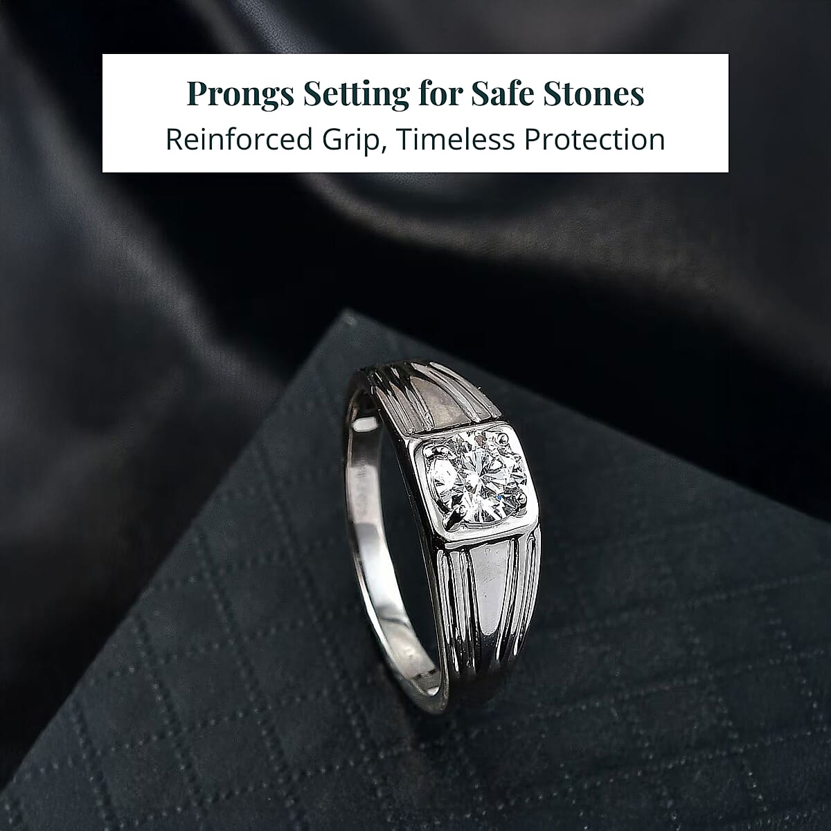 Luxuriant Lab Grown Diamond Men's Ring in 950 Palladium 1.00 ctw (Size 9.0) image number 4