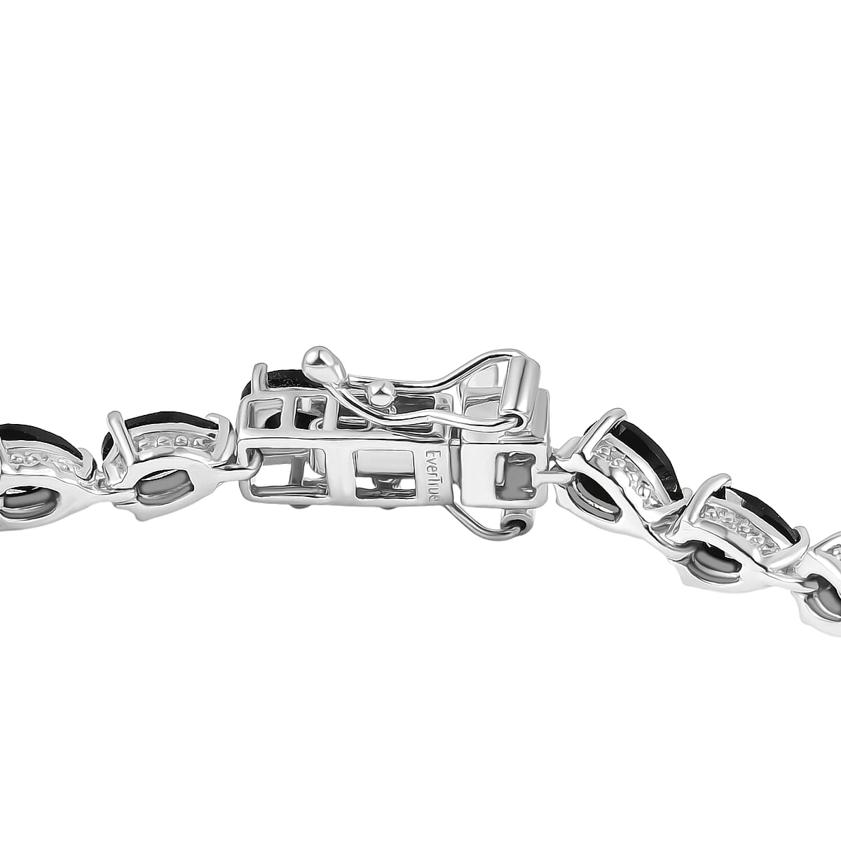 EverTrue Thai Black Spinel 12.10 ctw Midnight Pearline Bracelet in Platinum Bo (6.50 In)  image number 3