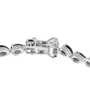 EverTrue Thai Black Spinel 12.10 ctw Midnight Pearline Bracelet in Platinum Bo (6.50 In) 