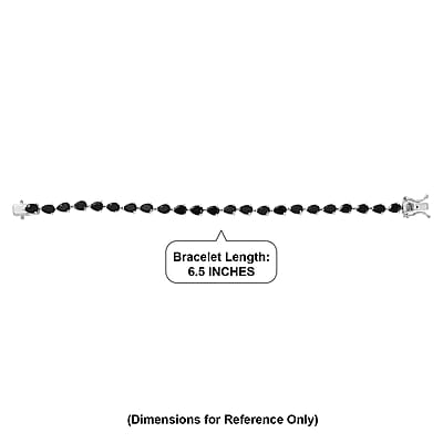 EverTrue Thai Black Spinel 12.10 ctw Midnight Pearline Bracelet in Platinum Bo (6.50 In)
