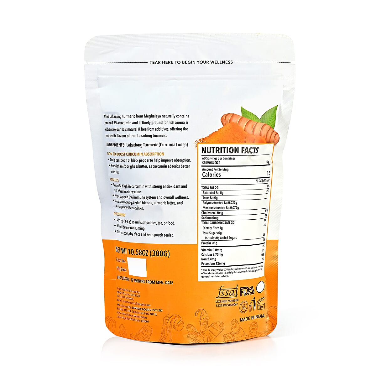 Livmore Nutrition Turmeric Powder 10.58oz image number 4