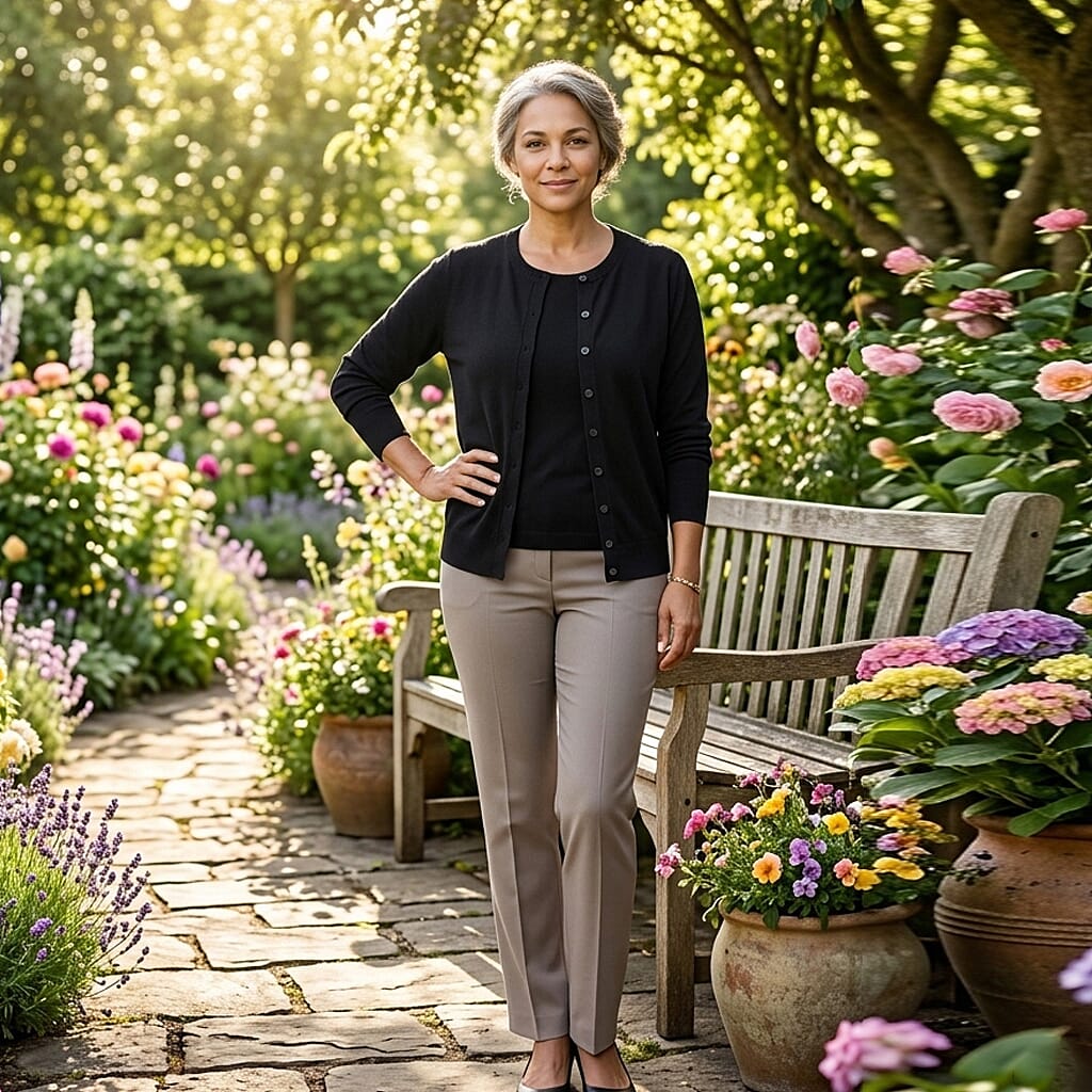Tamsy Black Round Neck Sweater with Buttons - S