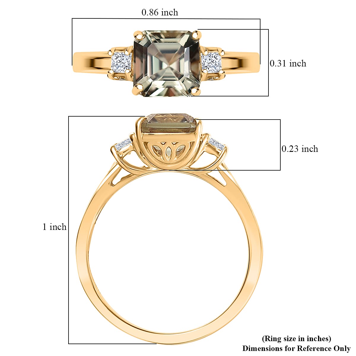 AAA Turkizite, Luxuriant Lab Grown Diamond (G-H, SI) (0.22 cts) Ring in 18K Vermeil YG Over Sterling Silver (Size 10.0) 2.15 ctw image number 4