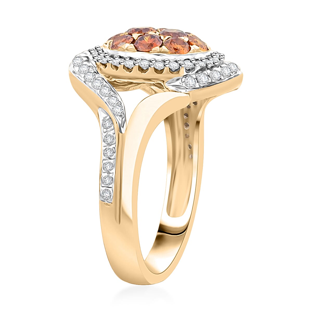The Vault Collection Modani 10K Yellow Gold Fire Orange Diamond Ring (Size 6.0) (4.65 g) 1.00 ctw image number 3