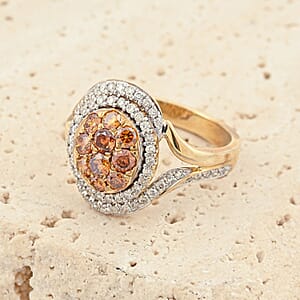 The Vault Collection Modani Fire Orange Diamond Ring in 10K Yellow Gold 1.00 ctw (Size 7.0)