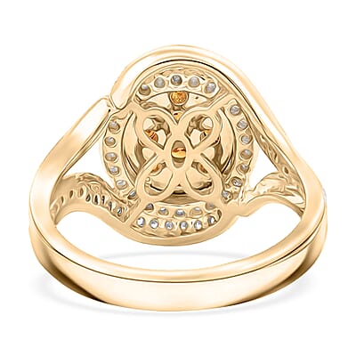 Modani Fire Orange Diamond Ring in 10K Yellow Gold 1.00 ctw (Size 8.0)