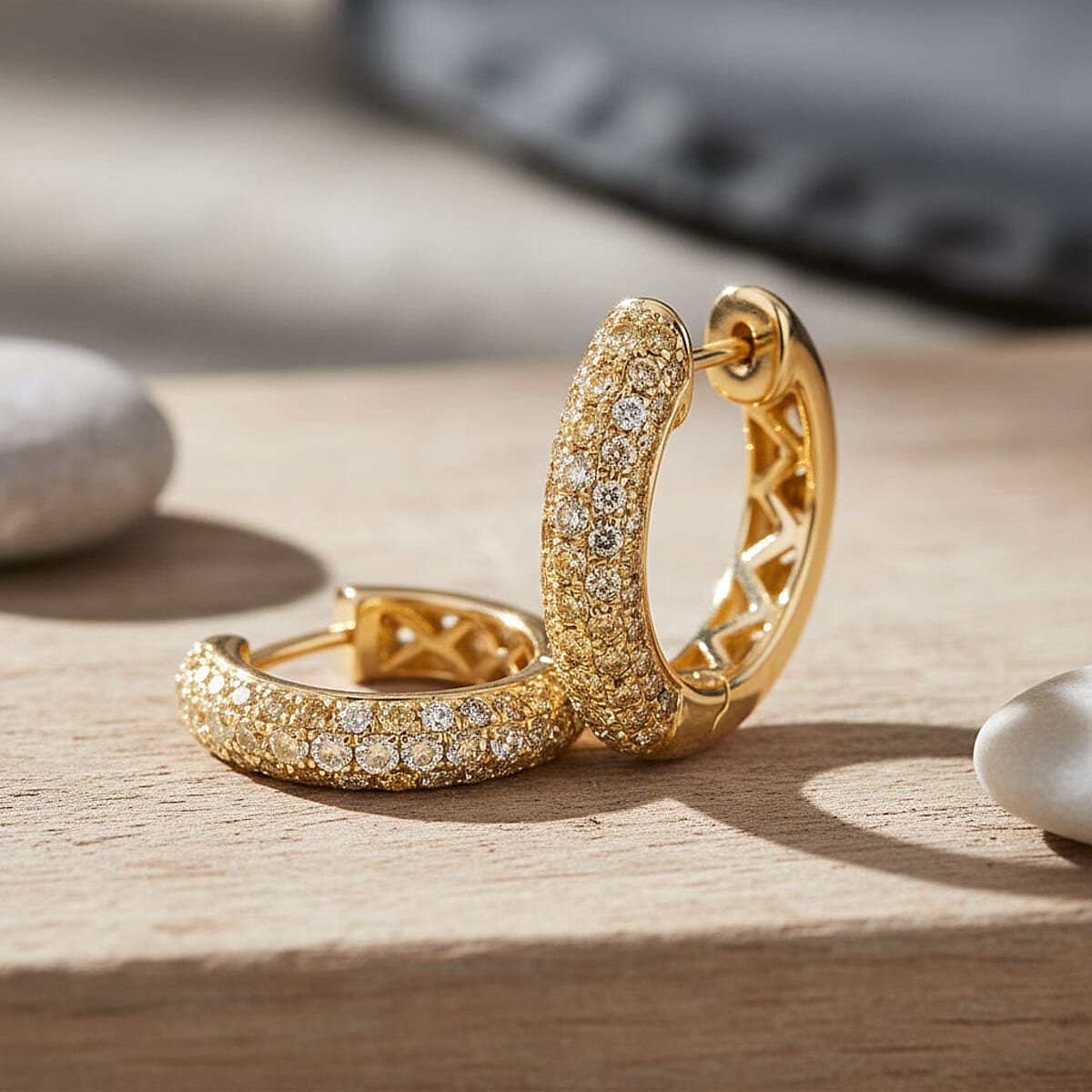 Modani Fire Orange Diamond 0.91 ctw Earrings in 10K Yellow Gold image number 1