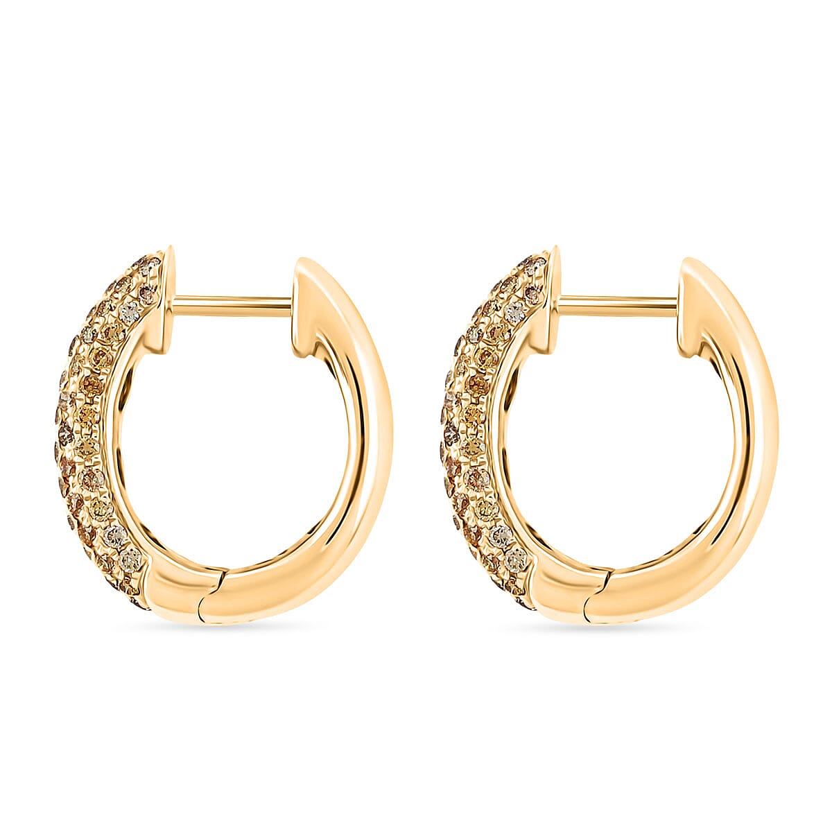 Modani Fire Orange Diamond 0.91 ctw Earrings in 10K Yellow Gold image number 3