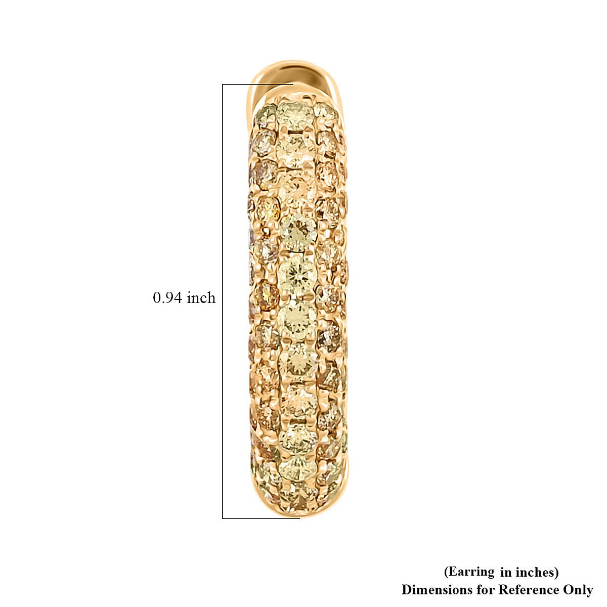 Modani Fire Orange Diamond 0.91 ctw Earrings in 10K Yellow Gold image number 4