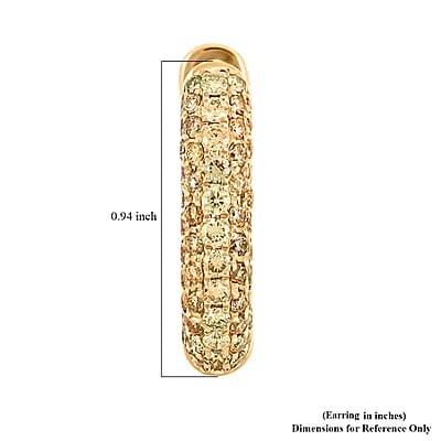 Modani Fire Orange Diamond 0.91 ctw Earrings in 10K Yellow Gold