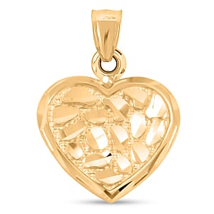 Made in America Heart Pendant in 10K Yellow Gold 1.28 Grams