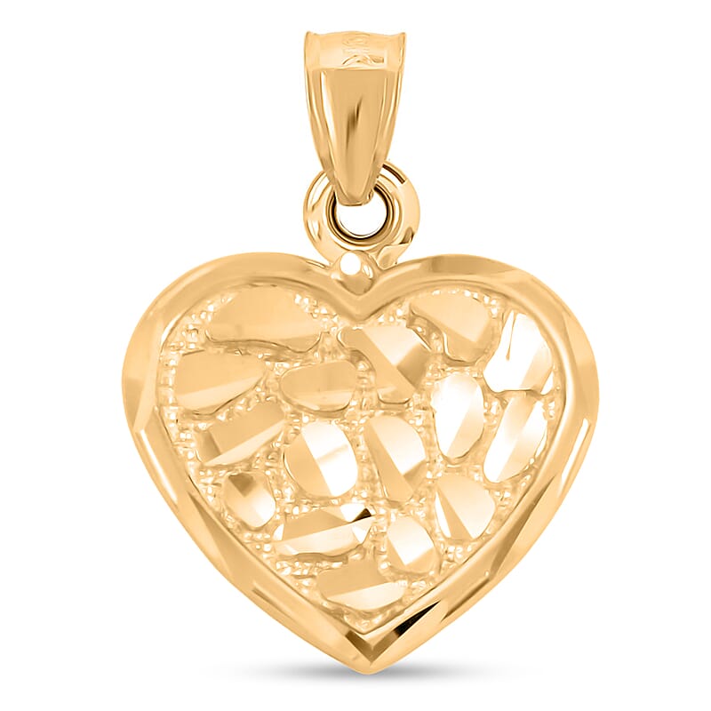 Made in America Heart Pendant in 10K Yellow Gold 1.28 Grams