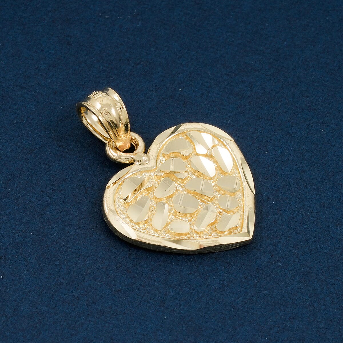 Made in America Heart Pendant in 10K Yellow Gold 1.28 Grams image number 1