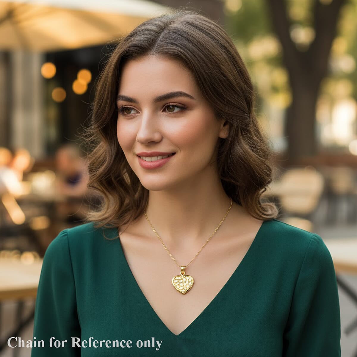 Made in America Heart Pendant in 10K Yellow Gold 1.28 Grams image number 2