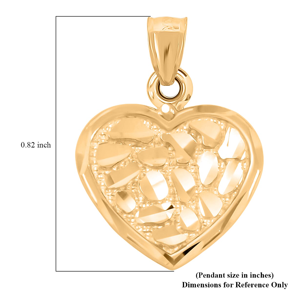 Made in America Heart Pendant in 10K Yellow Gold 1.28 Grams