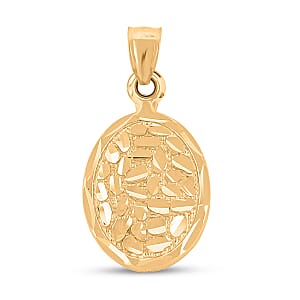 Made in America Oval Pendant in 10K Yellow Gold 2.67 Grams