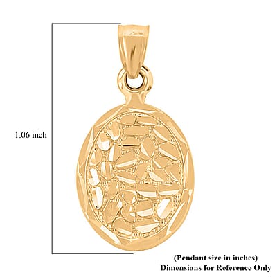 Made in America Oval Pendant in 10K Yellow Gold 2.67 Grams