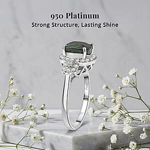 Certified Rhapsody AAAA Santa Rosa Tourmaline, Diamond Ring in 950 Platinum 2.63 ctw (Size 10.0)