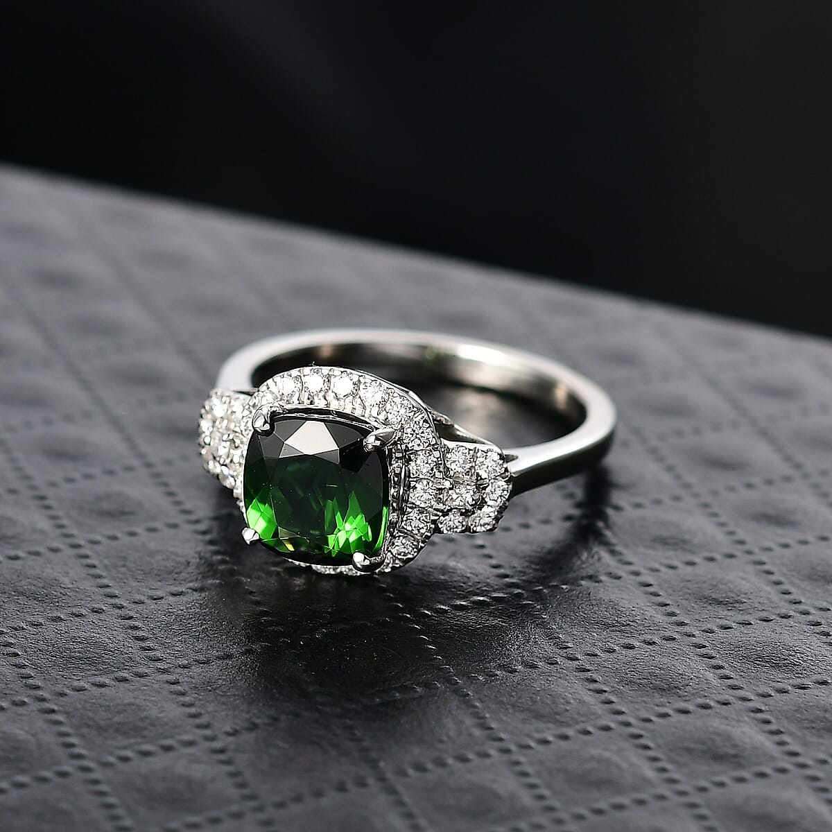 Doorbuster Rhapsody AAAA Santa Rosa Tourmaline and Diamond E-F VS 2.65 ctw Ring in 950 Platinum (Size 6.0) 6.0 Grams image number 1