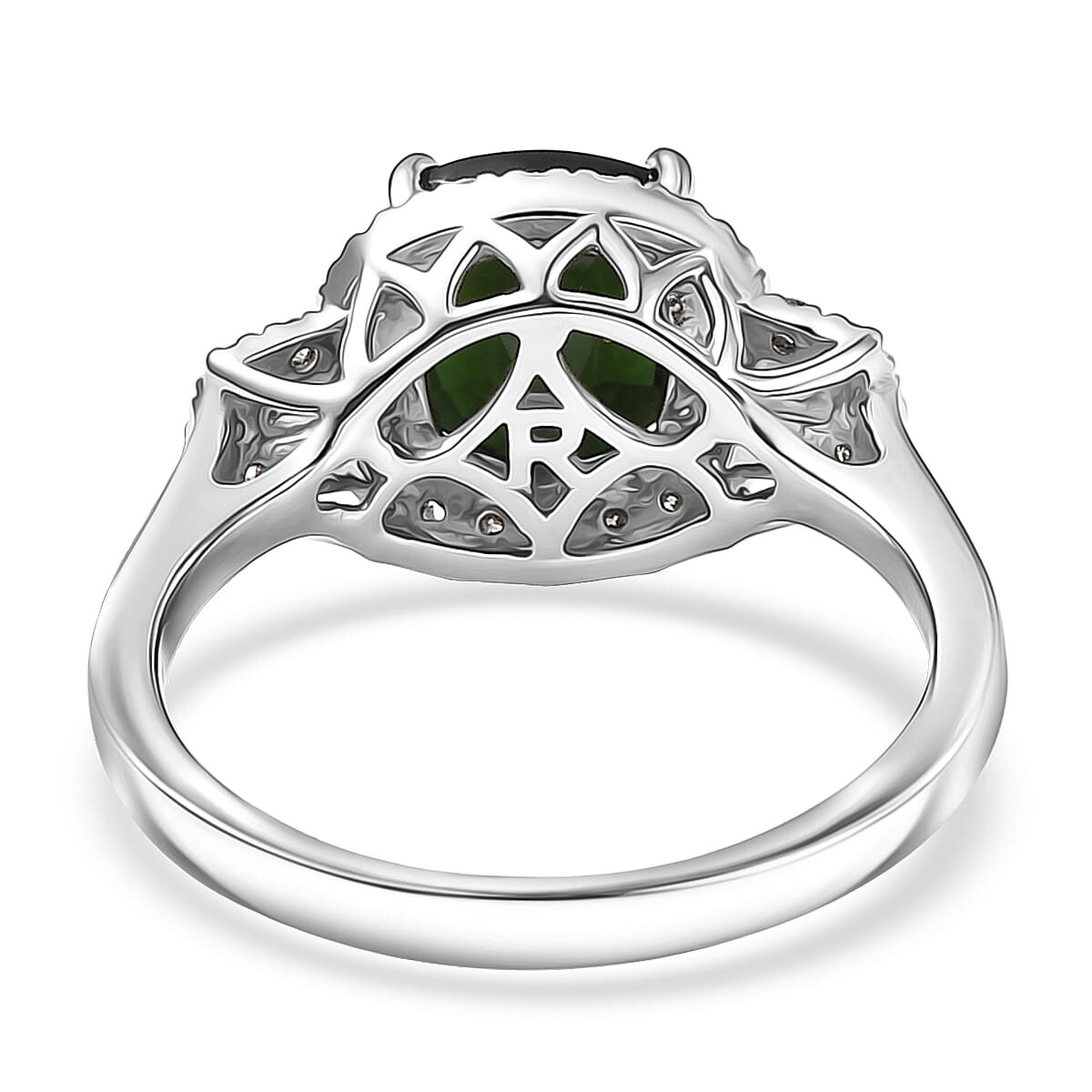 Doorbuster Rhapsody AAAA Santa Rosa Tourmaline and Diamond E-F VS 2.65 ctw Ring in 950 Platinum (Size 6.0) 6.0 Grams image number 4