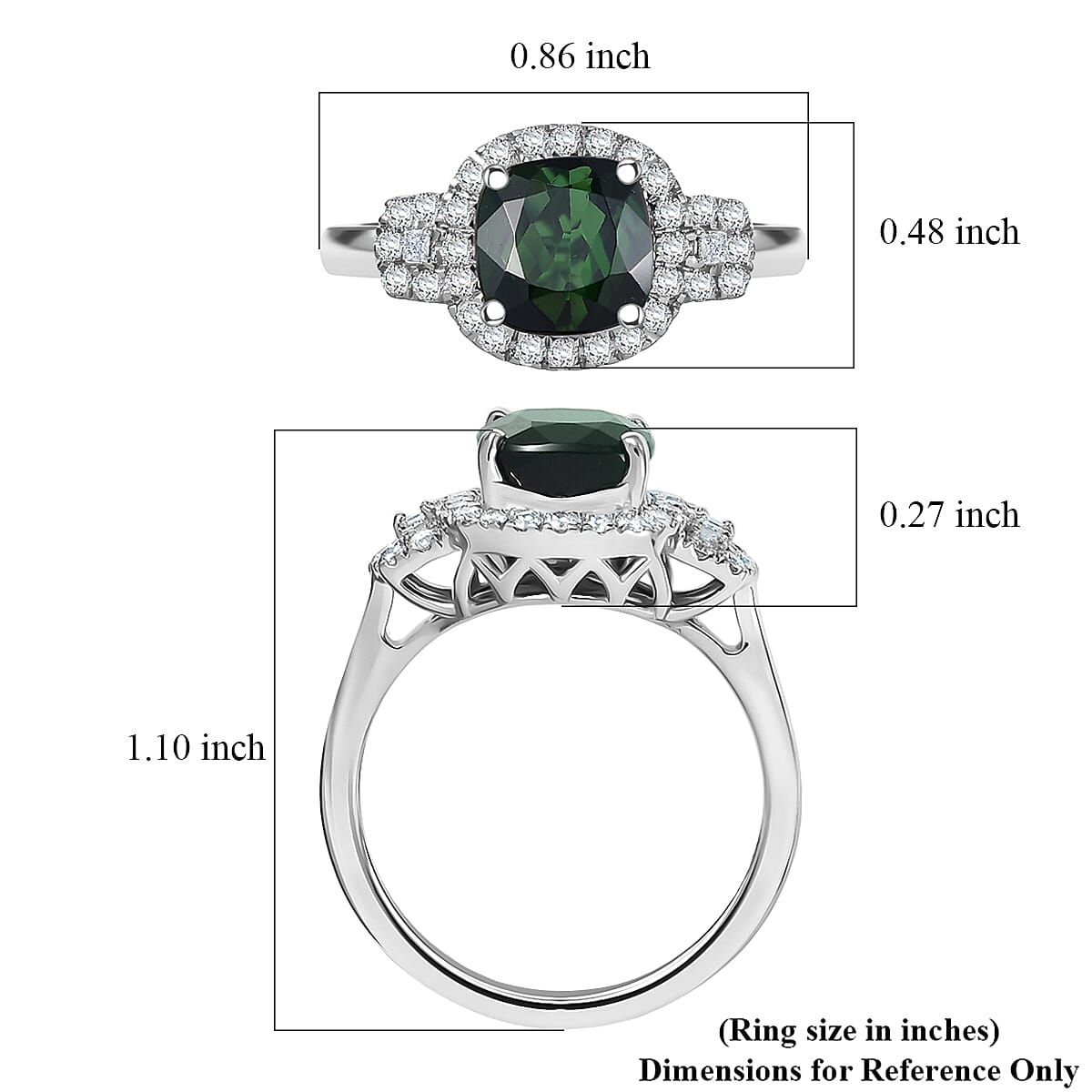 Doorbuster Rhapsody AAAA Santa Rosa Tourmaline and Diamond E-F VS 2.65 ctw Ring in 950 Platinum (Size 6.0) 6.0 Grams image number 5