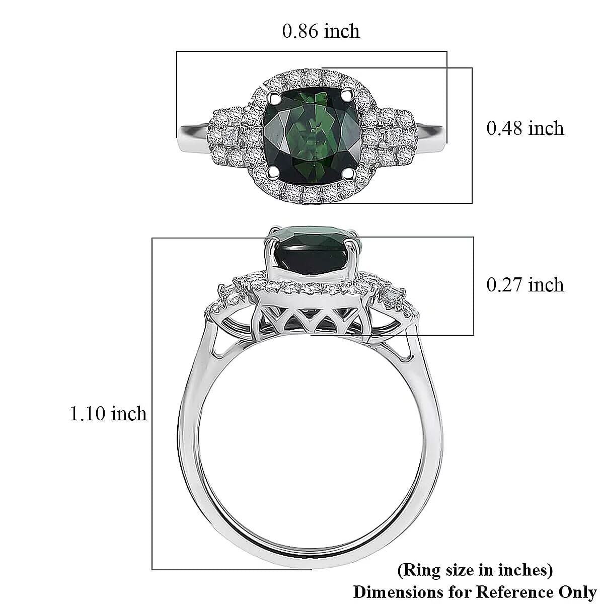 Certified & Appraised Rhapsody AAAA Santa Rosa Tourmaline and Diamond E-F VS 2.63 ctw Ring in 950 Platinum (Size 9.0) 5.65 Grams image number 5
