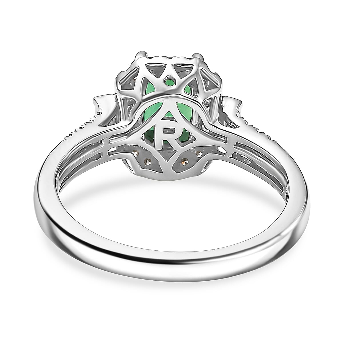 Doorbuster Certified & Appraised Rhapsody AAAA Santa Rosa Tourmaline and Diamond E-F VS 1.61 ctw Ring in 950 Platinum (Size 10.0) 5.95 Grams image number 4