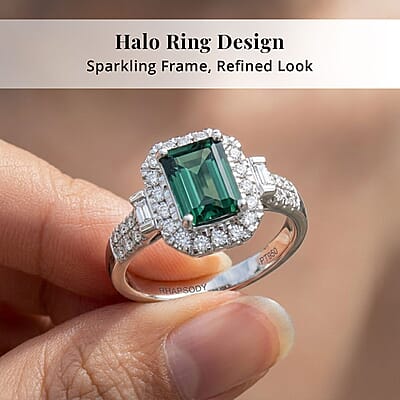 Certified & Appraised Rhapsody AAAA Santa Rosa Tourmaline, Diamond Ring in 950 Platinum 1.61 ctw (Size 10.0)
