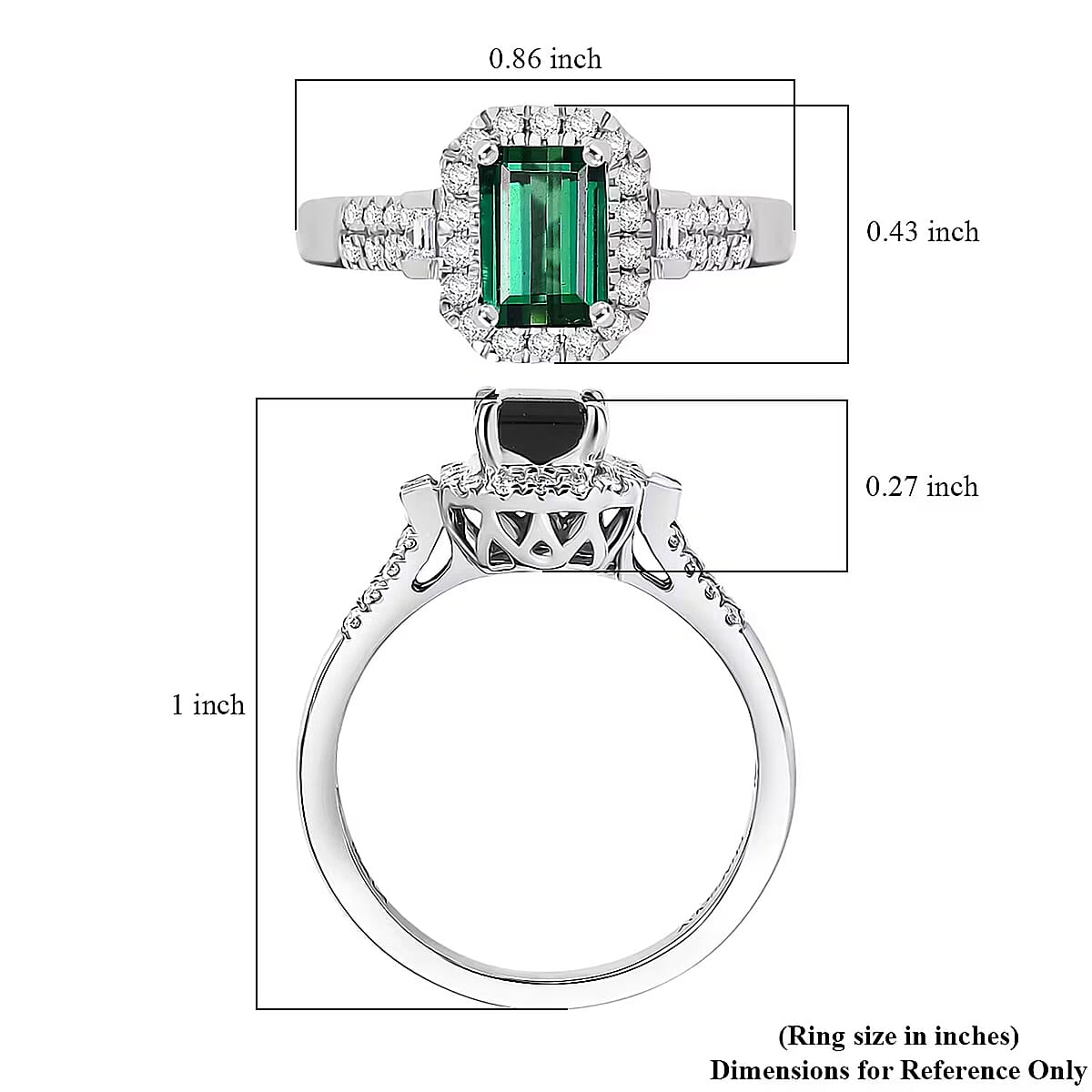 Certified and Appraised Rhapsody AAAA Santa Rosa Tourmaline, Diamond Ring in 950 Platinum 1.61 ctw (Size 11.0) image number 5