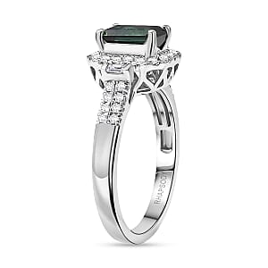 Certified Rhapsody AAAA Santa Rosa Tourmaline, Diamond Ring in 950 Platinum 1.61 ctw (Size 5.0)