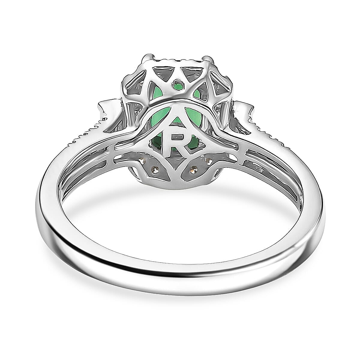 Certified and Appraised Rhapsody AAAA Santa Rosa Tourmaline, Diamond Ring in 950 Platinum 1.61 ctw (Size 6.5) image number 4