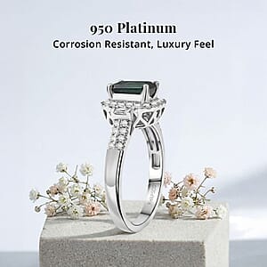 Certified & Appraised Rhapsody AAAA Santa Rosa Tourmaline, Diamond Ring in 950 Platinum 1.61 ctw (Size 7.0)