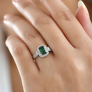 Certified and Appraised Rhapsody AAAA Santa Rosa Tourmaline, Diamond Ring in 950 Platinum 1.61 ctw (Size 9.5)