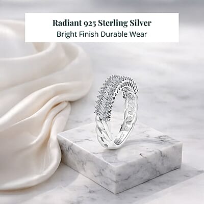 Luxuriant Lab Grown Diamond Ring in Rhodium Over Sterling Silver 0.50 ctw (Size 10.0)