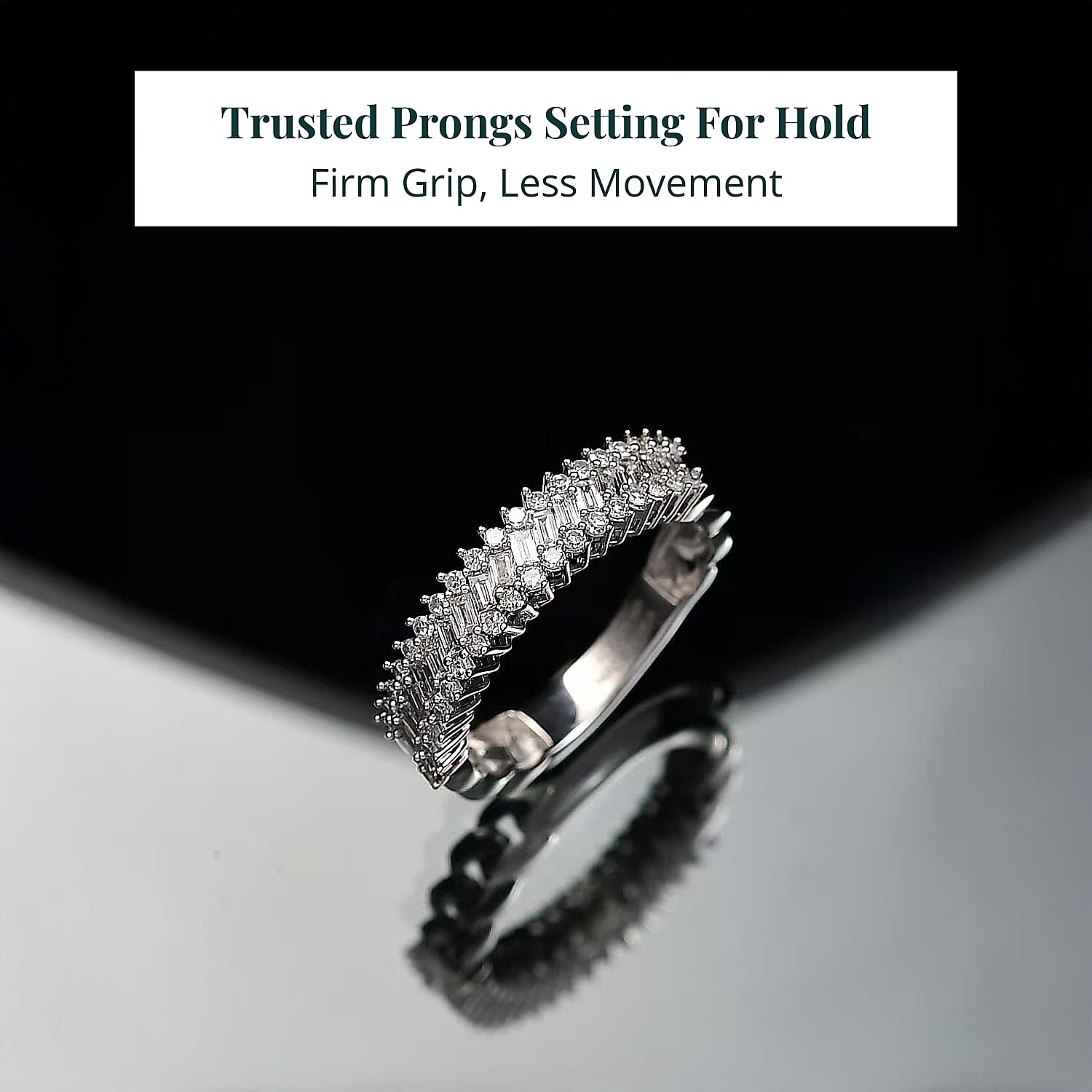 Luxuriant Lab Grown Diamond Ring in Rhodium Over Sterling Silver 0.50 ctw (Size 10.0)