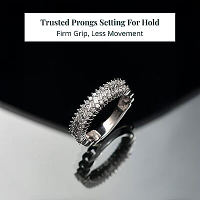 Luxuriant Lab Grown Diamond Ring in Rhodium Over Sterling Silver 0.50 ctw (Size 10.0)