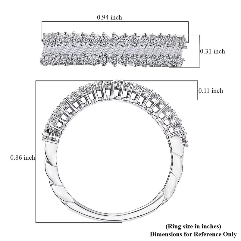 Luxuriant Lab Grown Diamond Ring in Rhodium Over Sterling Silver 0.50 ctw (Size 10.0)