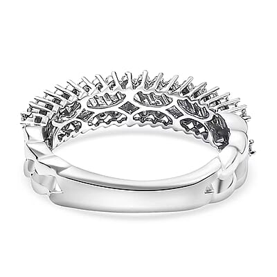 Luxuriant Lab Grown Diamond Ring in Rhodium Over Sterling Silver 0.50 ctw (Size 10.0)