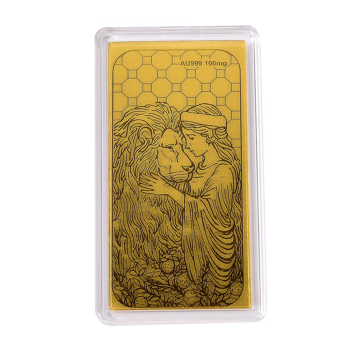24K Golden Golden Lion & Lady Legacy Emboss Sheet 55x30mm 100mg (Del. in 8-10 Days) image number 0