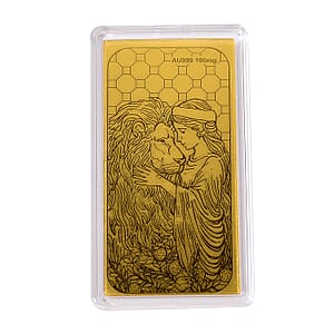 24K Golden Golden Lion & Lady Legacy Emboss Sheet 55x30mm 100mg (Del. in 8-10 Days)