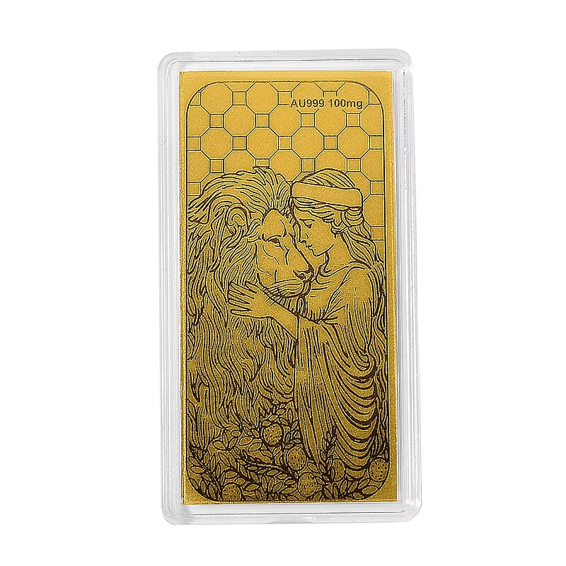 24K Golden Lion & Lady Legacy Emboss Sheet 55x30mm 100mg